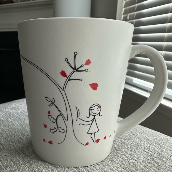 Human Touch Ceramic Mug, Treat it with Love, White with Stick Figure Graphic - Picture 1 of 6